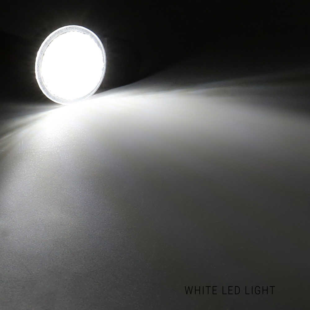 A bright white LED light bulb glowing on a dark background, casting a wide beam of white light across a surface. The text 'WHITE LED LIGHT' is visible in the bottom right corner.