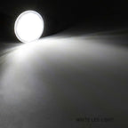 A bright white LED light bulb glowing on a dark background, casting a wide beam of white light across a surface. The text 'WHITE LED LIGHT' is visible in the bottom right corner.