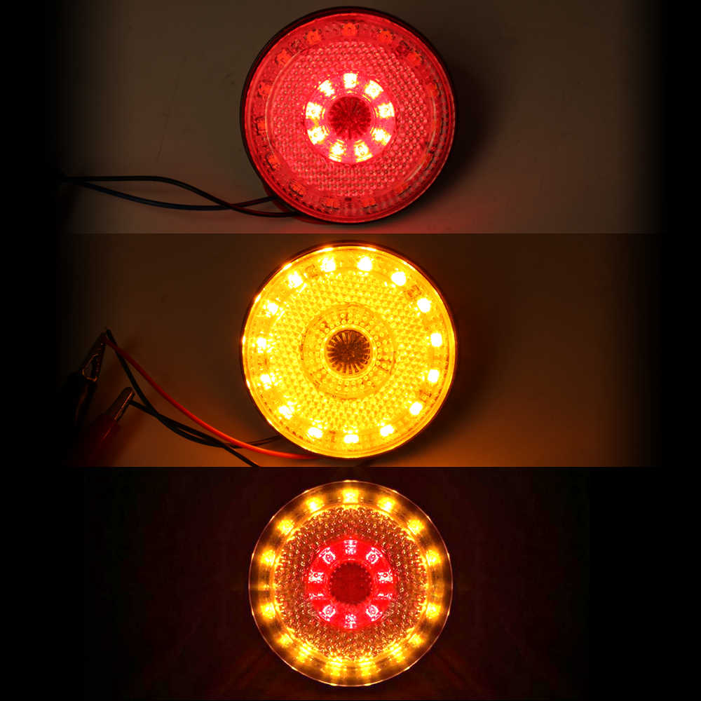 2 PCS - LED Side Marker Warning Lights Red-Amber Dual Color