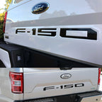 Ford F-150 tailgate emblem badge, black and chrome styling for truck rear customization