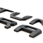 Black 3D letter emblems for truck tailgate or grille, compatible with Tundra