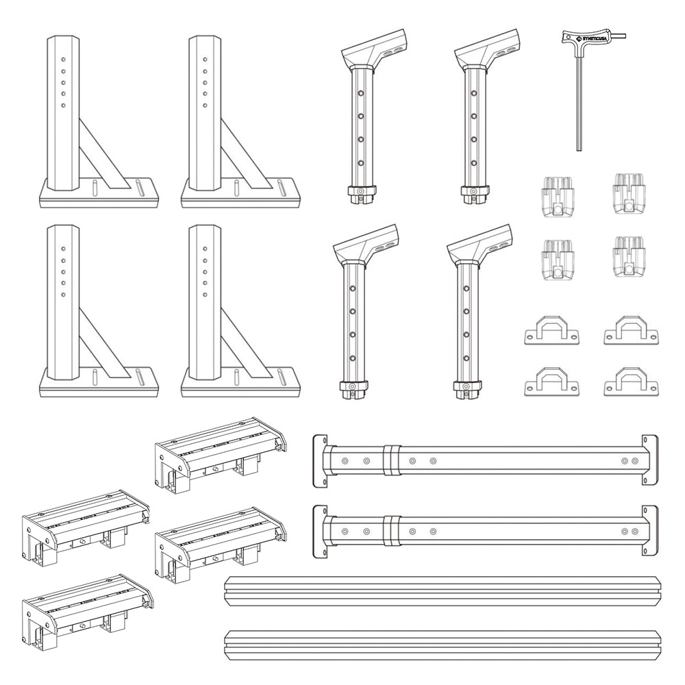 Bolt-On Universal Aluminum Fully Adjustable Truck Bed Ladder Rack