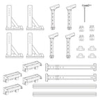 Bolt-On Universal Aluminum Fully Adjustable Truck Bed Ladder Rack