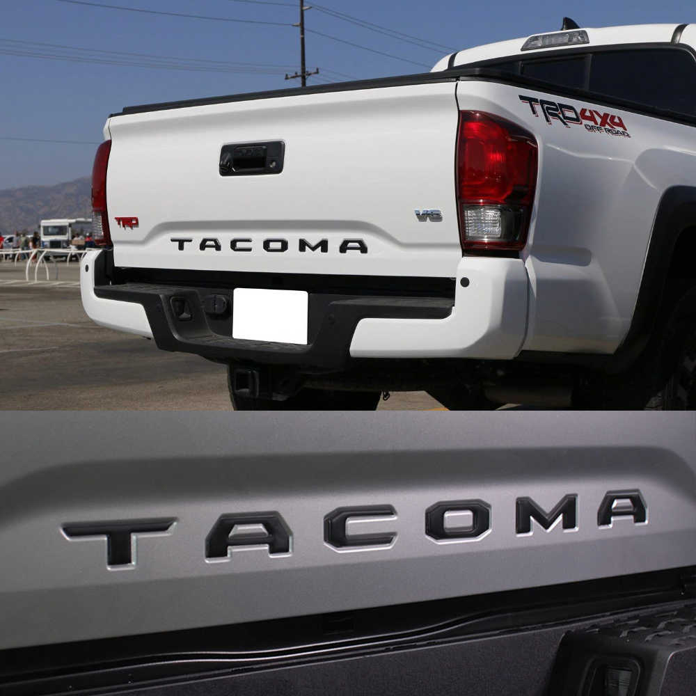 Matte Black Decal Plastic Tailgate Letter ABS Inserts - Tacoma