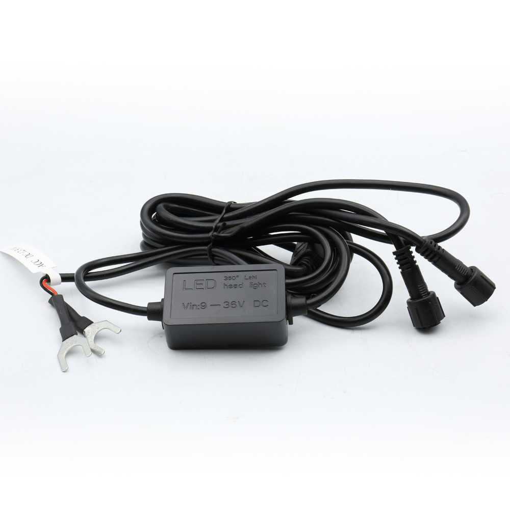 LED light controller with wiring on a white background