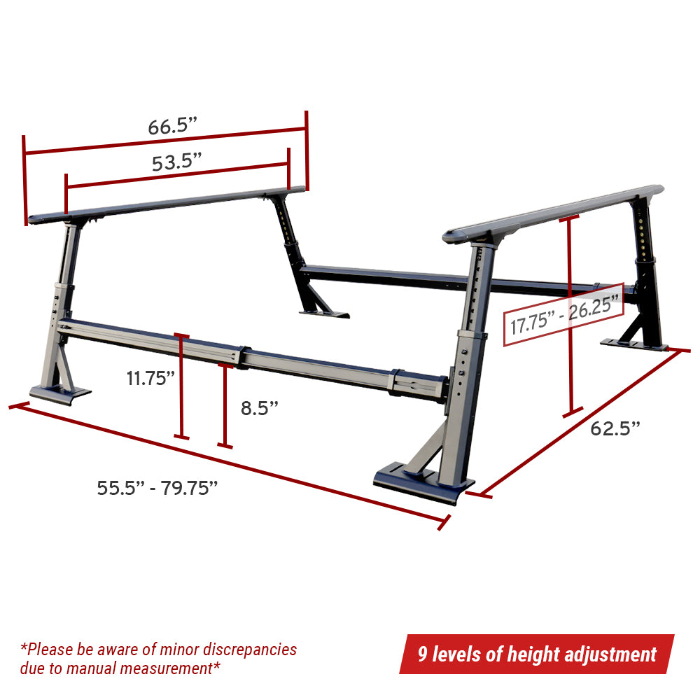 R1L Heavy Duty Aluminum Ladder Rack for Retractable PRO Series Truck Bed Cover (for 6ft - 6.8ft Bed)