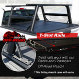 T-slot rails for off-road vehicles with a truck bed in the background