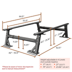 Measurement chart of a aluminum ladder rack system
