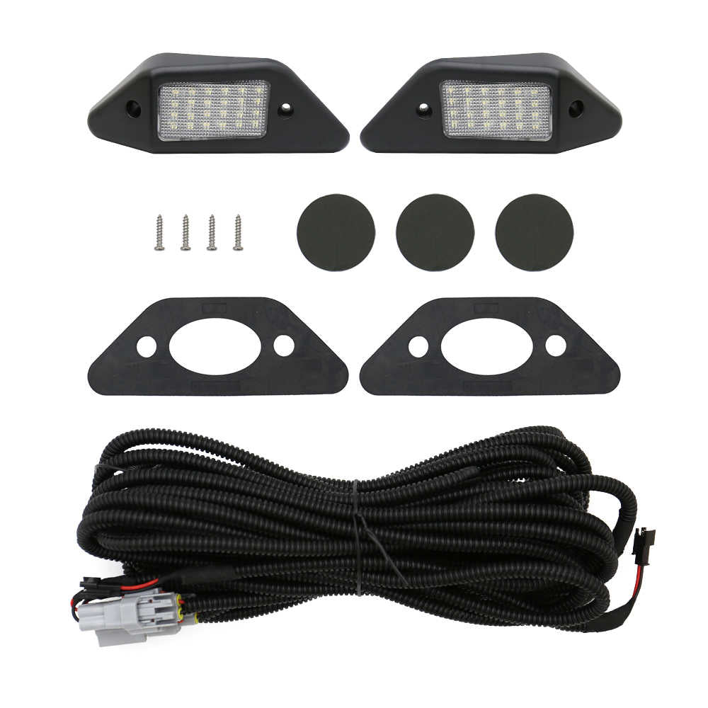 LED side marker lights with wiring harness and mounting hardware for trucks and SUVs