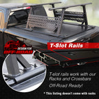 T-slot rail system for off-road vehicles with text highlighting features.