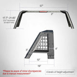Measurement chart of a metal bracket with dimensions on a white background