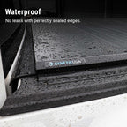 SYNETICUSA waterproof mat with water droplets on a vehicle floor.