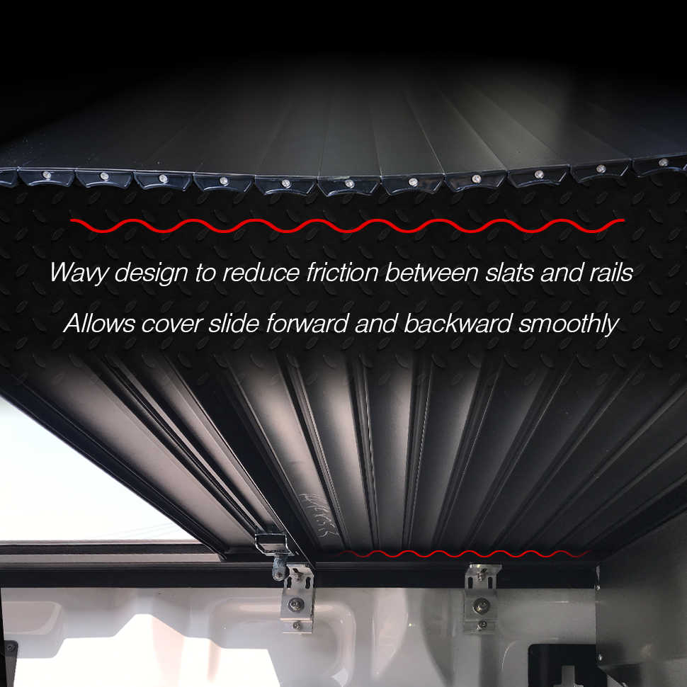 aluminum slats with wavy design feature and text explaining its function.