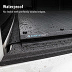 Waterproof mat with SYNETICUSA branding showing no leaks with perfectly sealed edges.