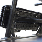 Black LED light bar with mounting brackets for truck accessories