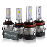 Four Z8 series headlight bulbs on a white background
