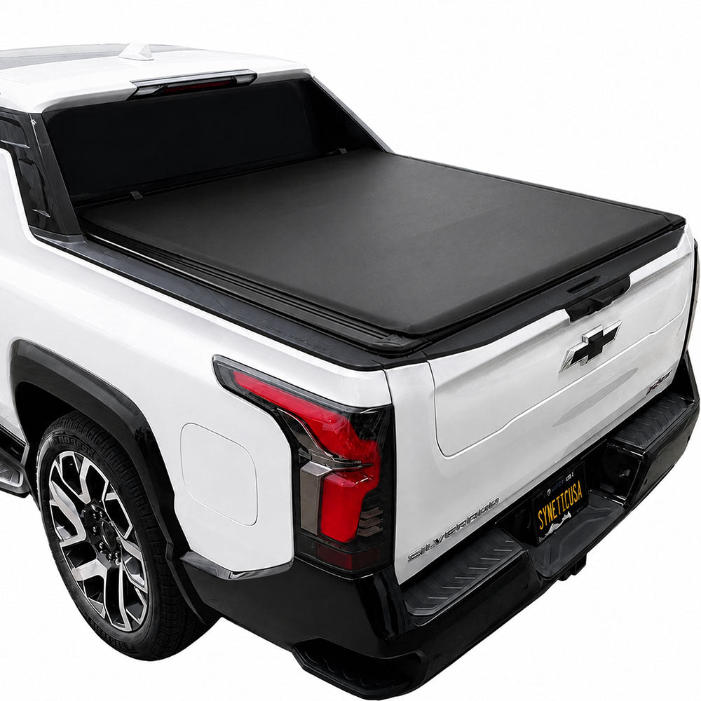Silverado/Sierra EV Model Soft Roll-Up with T-Slot Rails Tonneau Cover