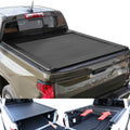 Chevy truck bed with a tonneau cover and an open truck bed showing storage compartments.