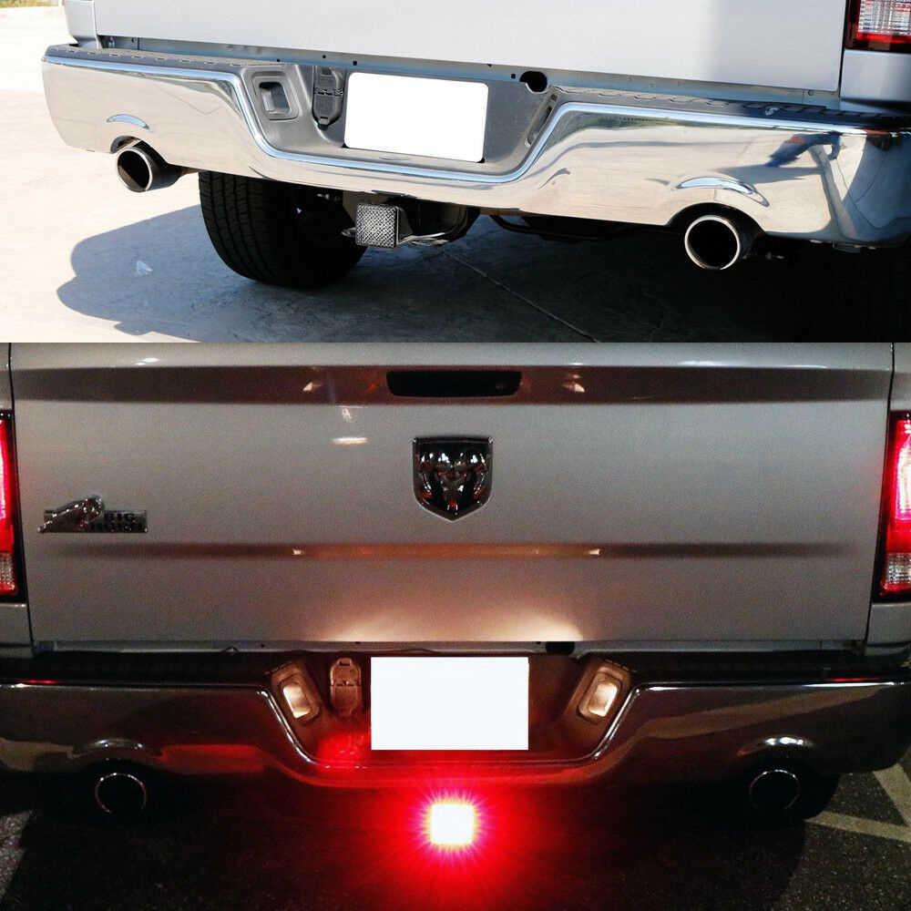 2" Red/White LED Tow Hitch Cover Light for Truck/SUV- Running, Brake, Reverse