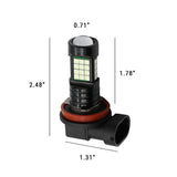 Car light bulb with dimensions labeled on a white background