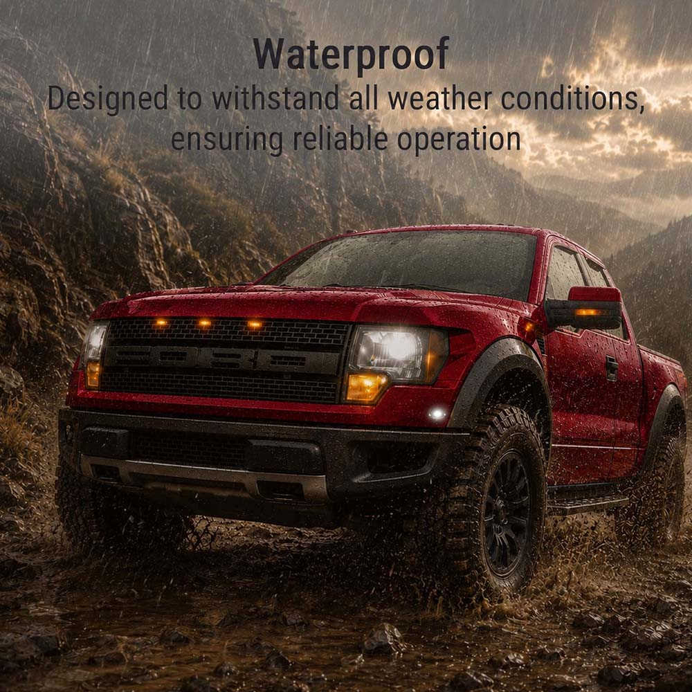 Ford F-150 Raptor Side Marker White LED Turn Signal Lights Smoked Lens