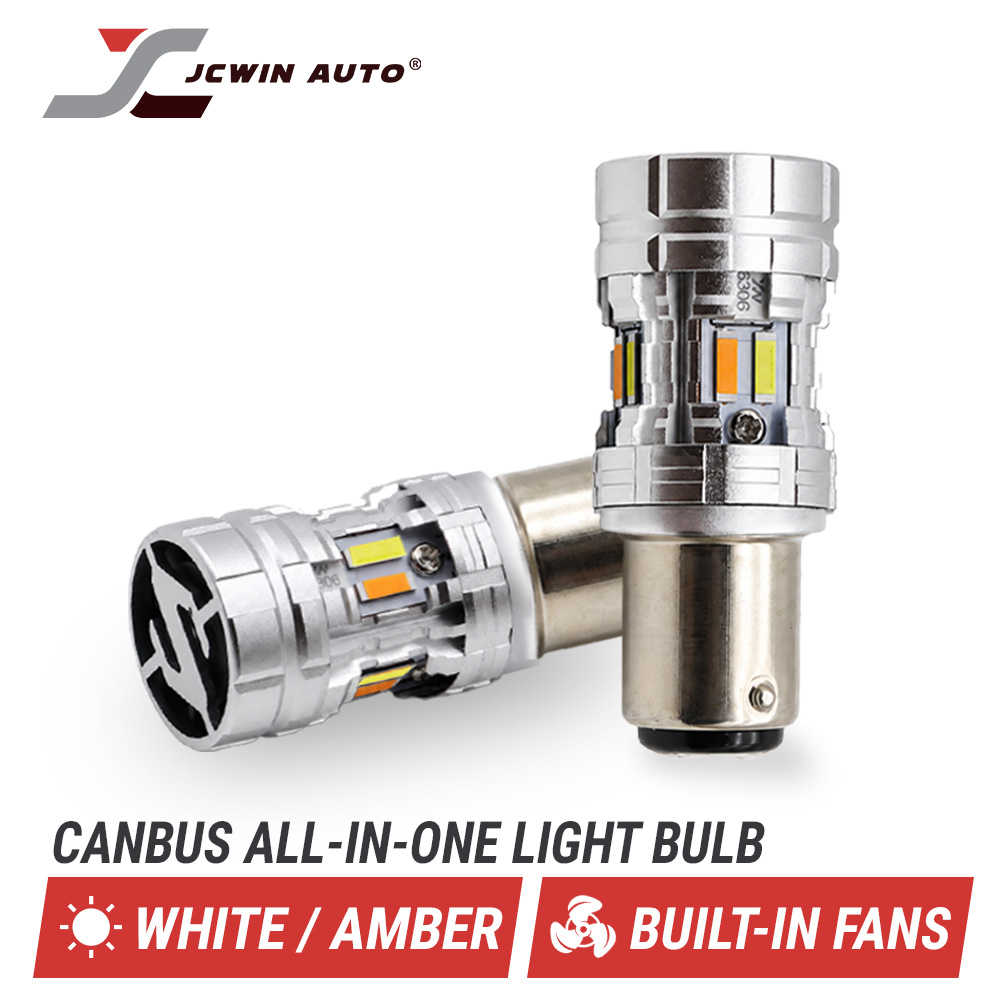 Switchback LED Light Bulbs - White/Amber 8 SMDs - 3157 / 7443 / 1157