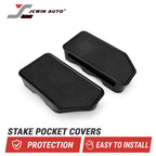 Stake Pocket Covers Caps Truck Bed Rail Protection Black 2 pcs