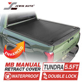 Truck bed cover with JCWin Auto branding on a white background