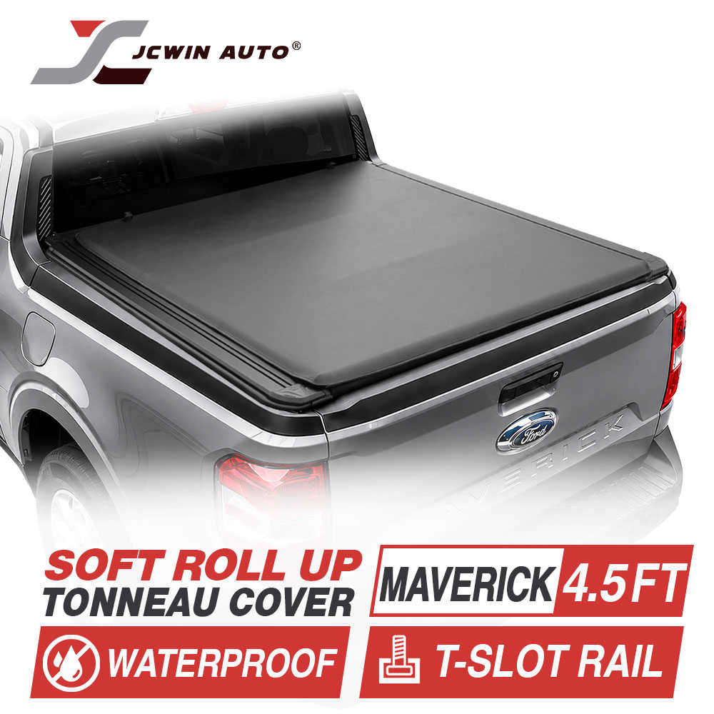 Soft roll-up tonneau cover for Ford Maverick 4.5ft, waterproof with T-slot rail