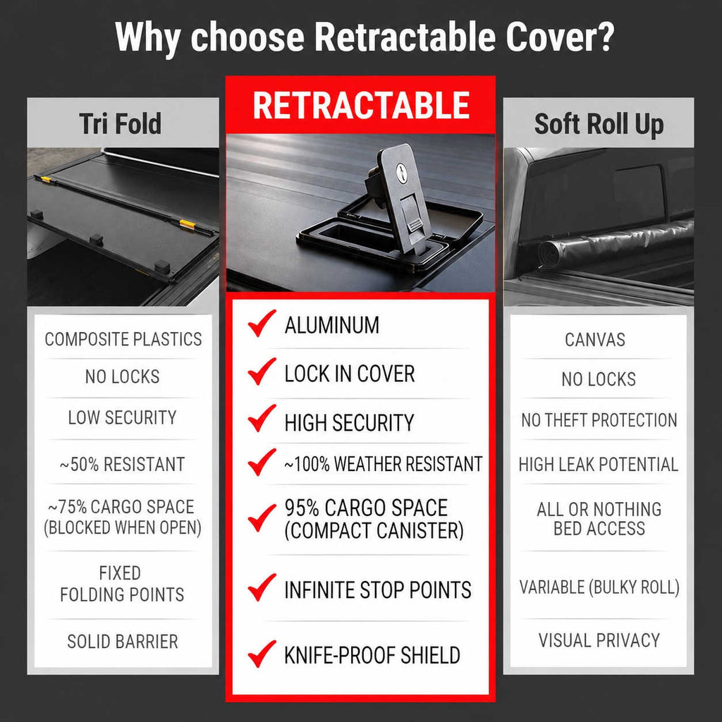 Upgraded Nissan Frontier MR PRO Retractable Tonneau Cover