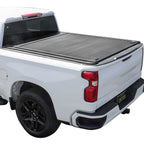 White truck with a tonneau cover on a white background