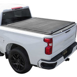 White truck with a tonneau cover on a white background