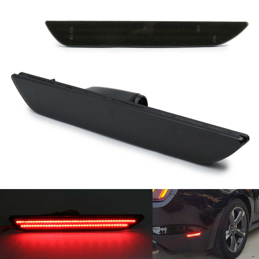 Ford Mustang Rear Side Marker Turn Signal Lights Smoked Lens Red LED