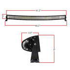 A 41.2 inches black LED off-road light bar shown with red dimension lines and measurements.