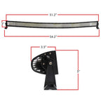 A 51.2 inches black LED off-road light bar shown with red dimension lines and measurements.