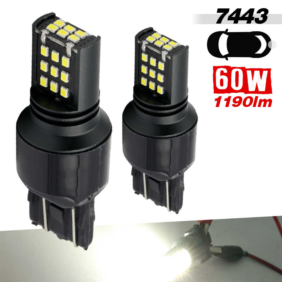Single Color LED Light Bulbs - White / Red / Yellow - 24 SMDs - 3157 / 7443 / 1157