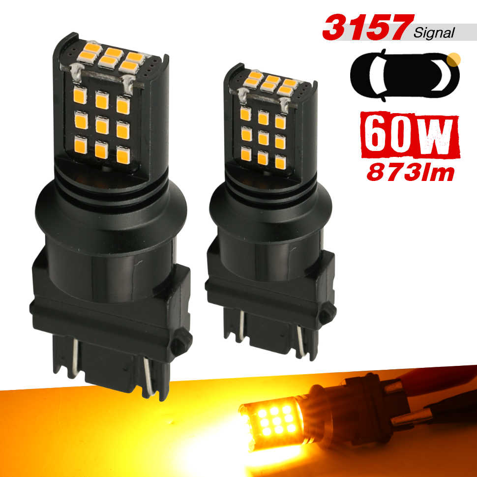 Single Color LED Light Bulbs - White / Red / Yellow - 24 SMDs - 3157 / 7443 / 1157