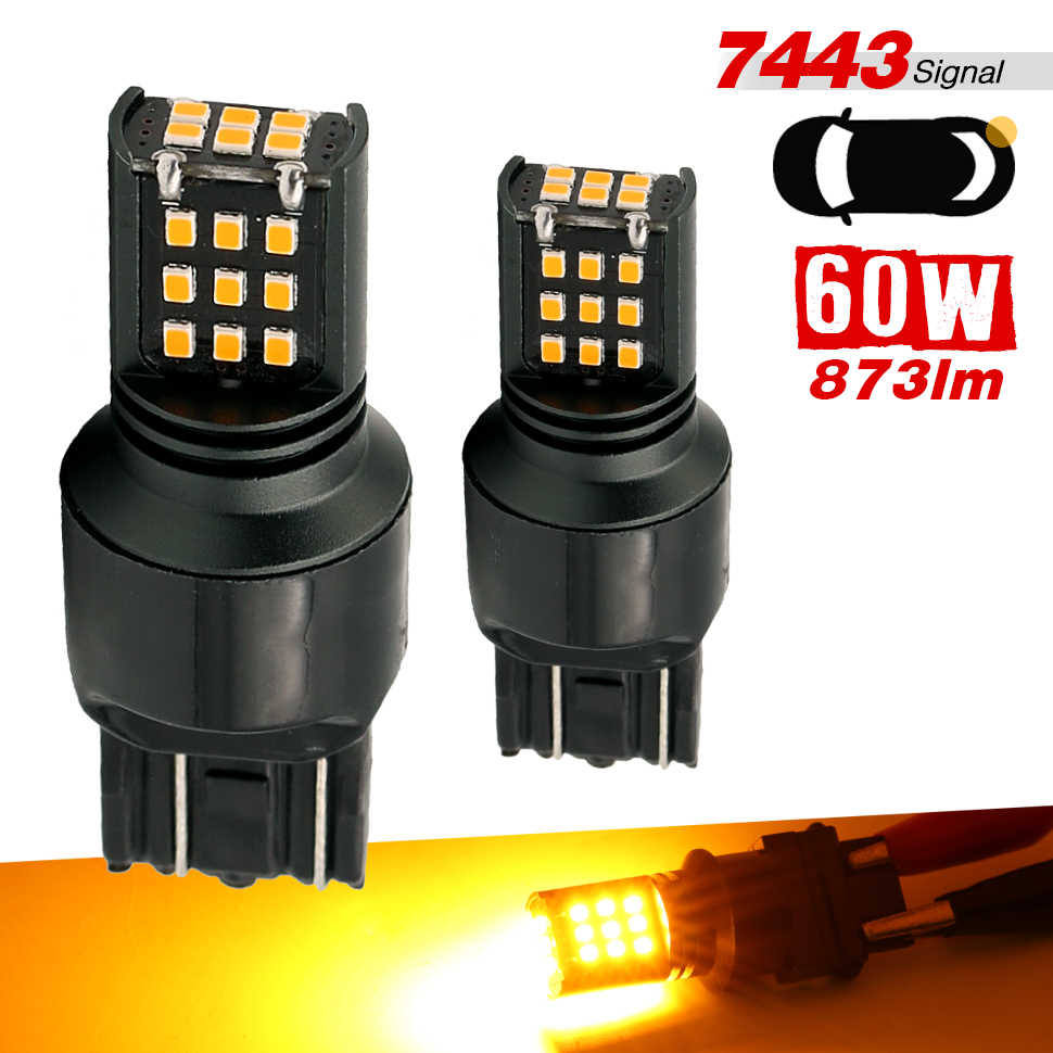 Single Color LED Light Bulbs - White / Red / Yellow - 24 SMDs - 3157 / 7443 / 1157