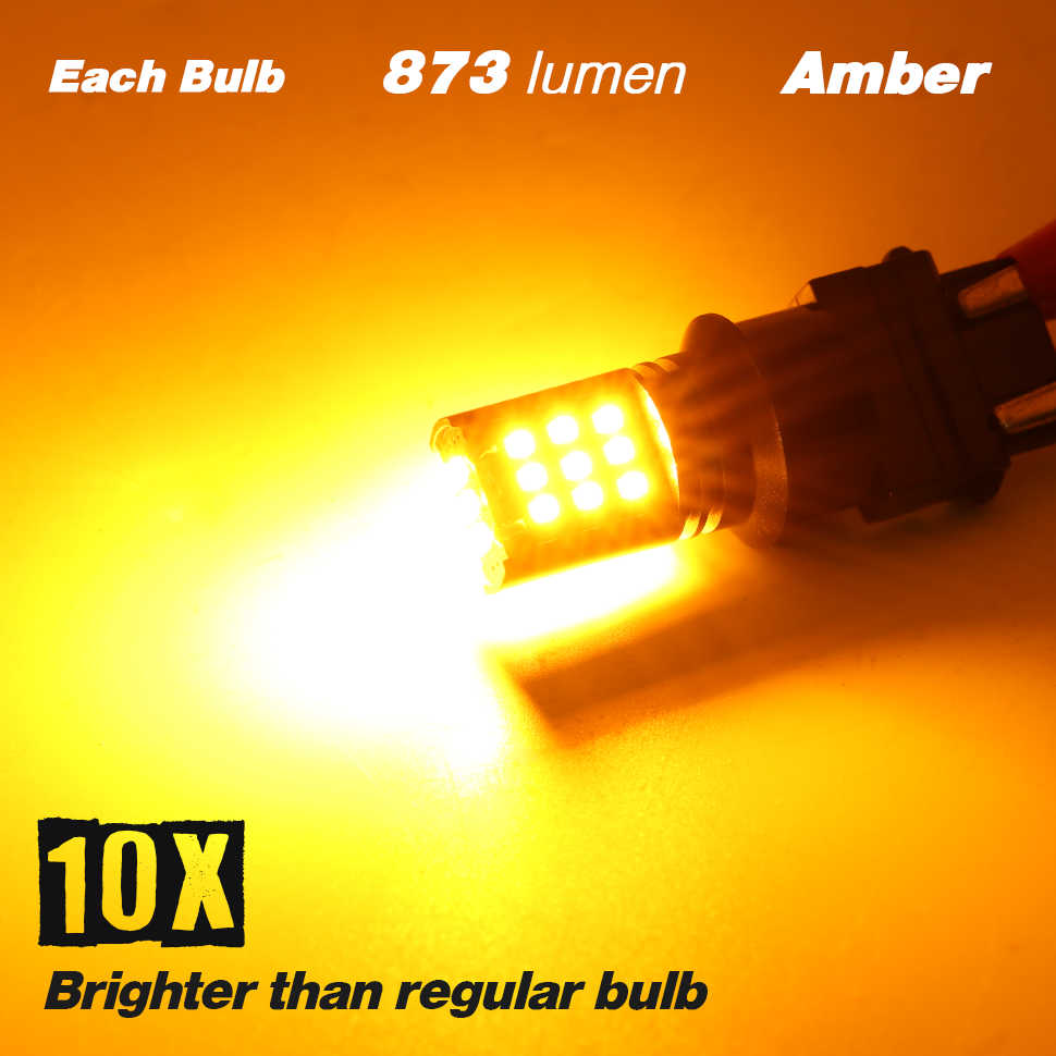 Single Color LED Light Bulbs - White / Red / Yellow - 24 SMDs - 3157 / 7443 / 1157