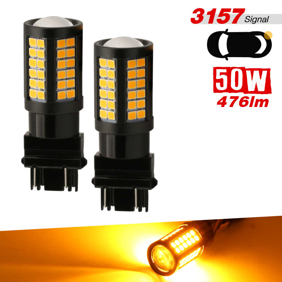 Single Color LED Light Bulbs - White / Red / Yellow - 64 SMDs - 3157 / 7443 / 1157