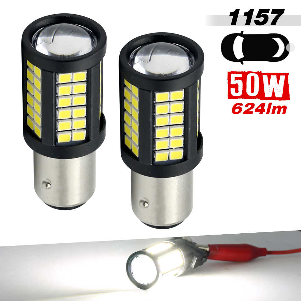Single Color LED Light Bulbs - White / Red / Yellow - 64 SMDs - 3157 / 7443 / 1157