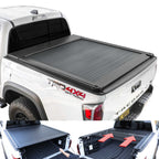 White truck with a black tonneau cover on a white background