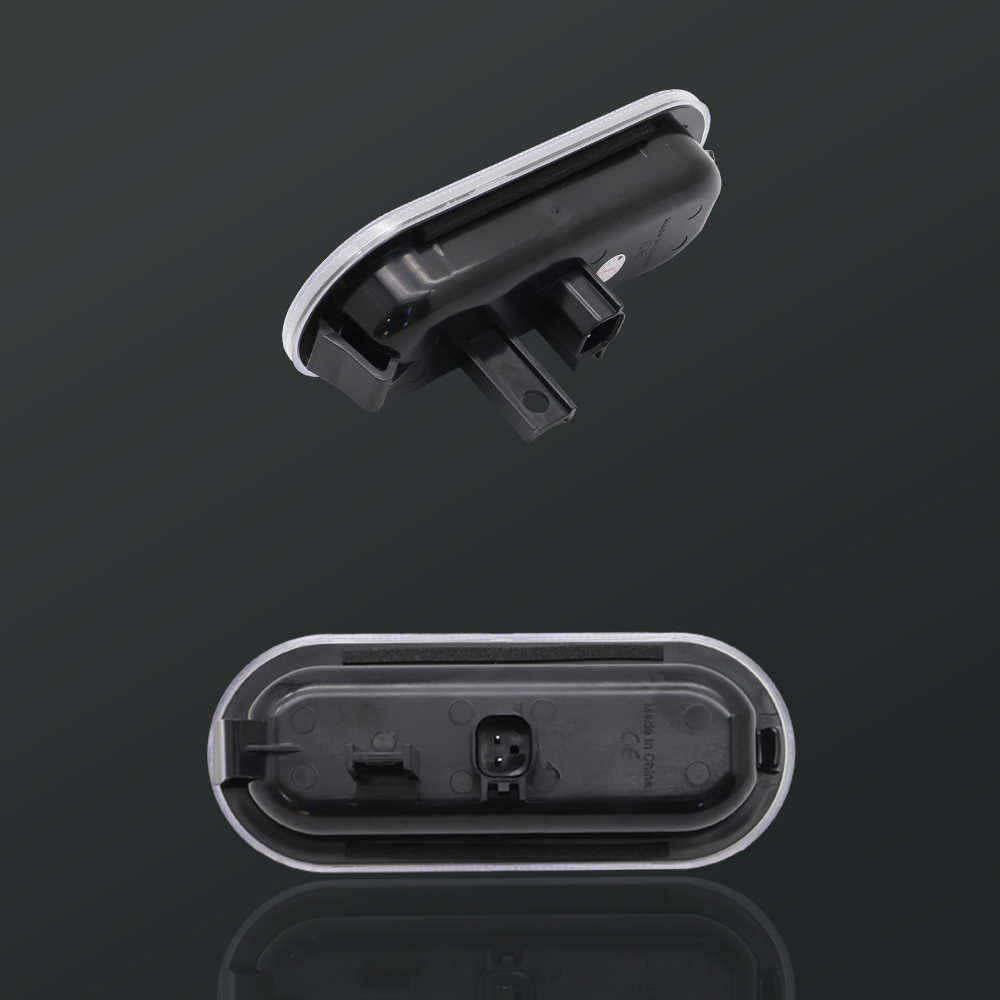 Black LED interior car light with clear lens, showing top and bottom views for easy installation