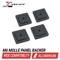 Four black square Molle panel backers with JCWin Auto branding on a white background.