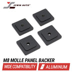 Four black M8 Molle panel backers with JCWin Auto branding on a white background.