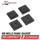 Four black M8 Molle panel backers with JCWin Auto branding on a white background.