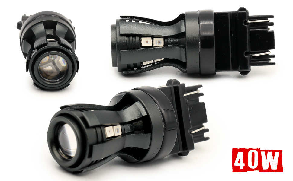 Three car headlights with a '40Watt' label on a white background