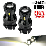 Two car LED bulbs with specifications on a white background
