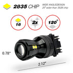 Car switchback bulb with 2835 chip specifications on a white background