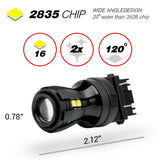 Car switchback bulb with 2835 chip specifications on a white background